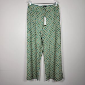 AmberNoon II XL Pants Wide Leg Green Gold Pockets NWT